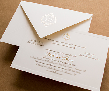 Convites de casamento em franca papel e estilo modelo classico