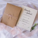 Convite de casamento rustico simples modelo Gabriel