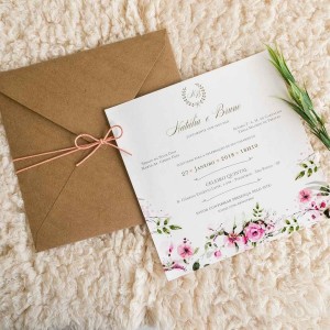 Convites de casamento florais