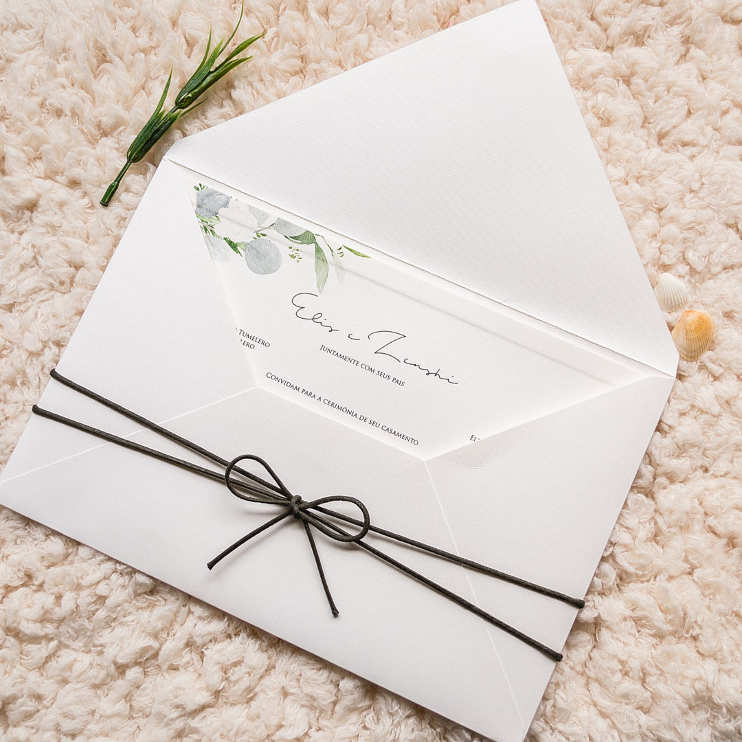 Convite de casamento rústico simples – Convite Papel e Estilo